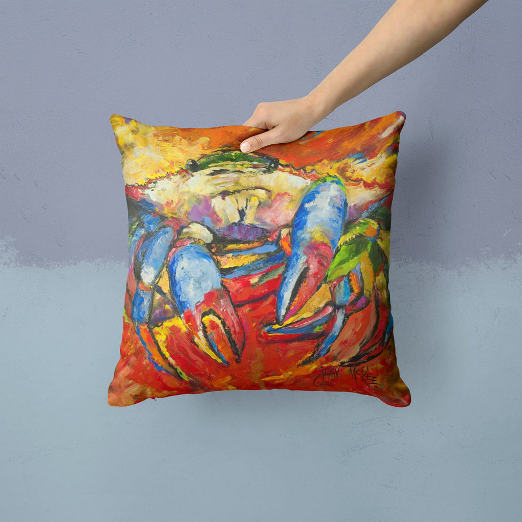 Red Crab Decorative Throw Pillow 14x14 Indoor Outdoor Accent Cushion, Fabric Cover with Insert for Sofa, Bed, Porch & Living Room