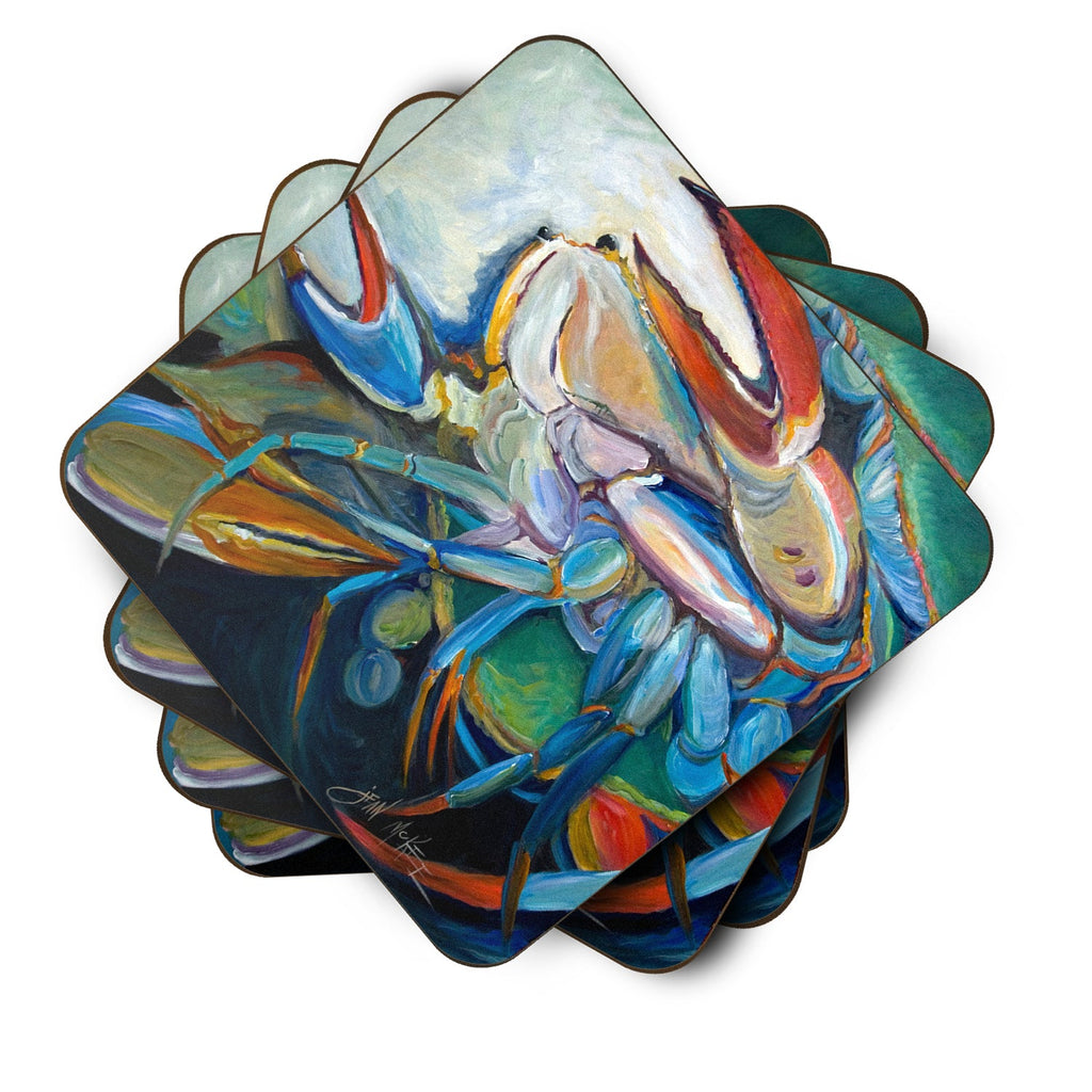 Belly Crab Foam Coasters Set of 4 Cup Coasters for Indoor Outdoor, Tabletop Protection, Anti Slip, Mouse pad Material