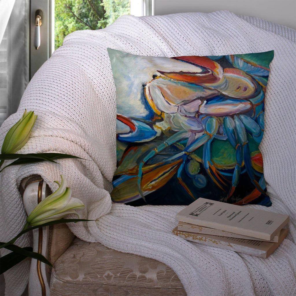 Belly Crab Decorative Throw Pillow 14x14 Indoor Outdoor Accent Cushion, Fabric Cover with Insert for Sofa, Bed, Porch & Living Room