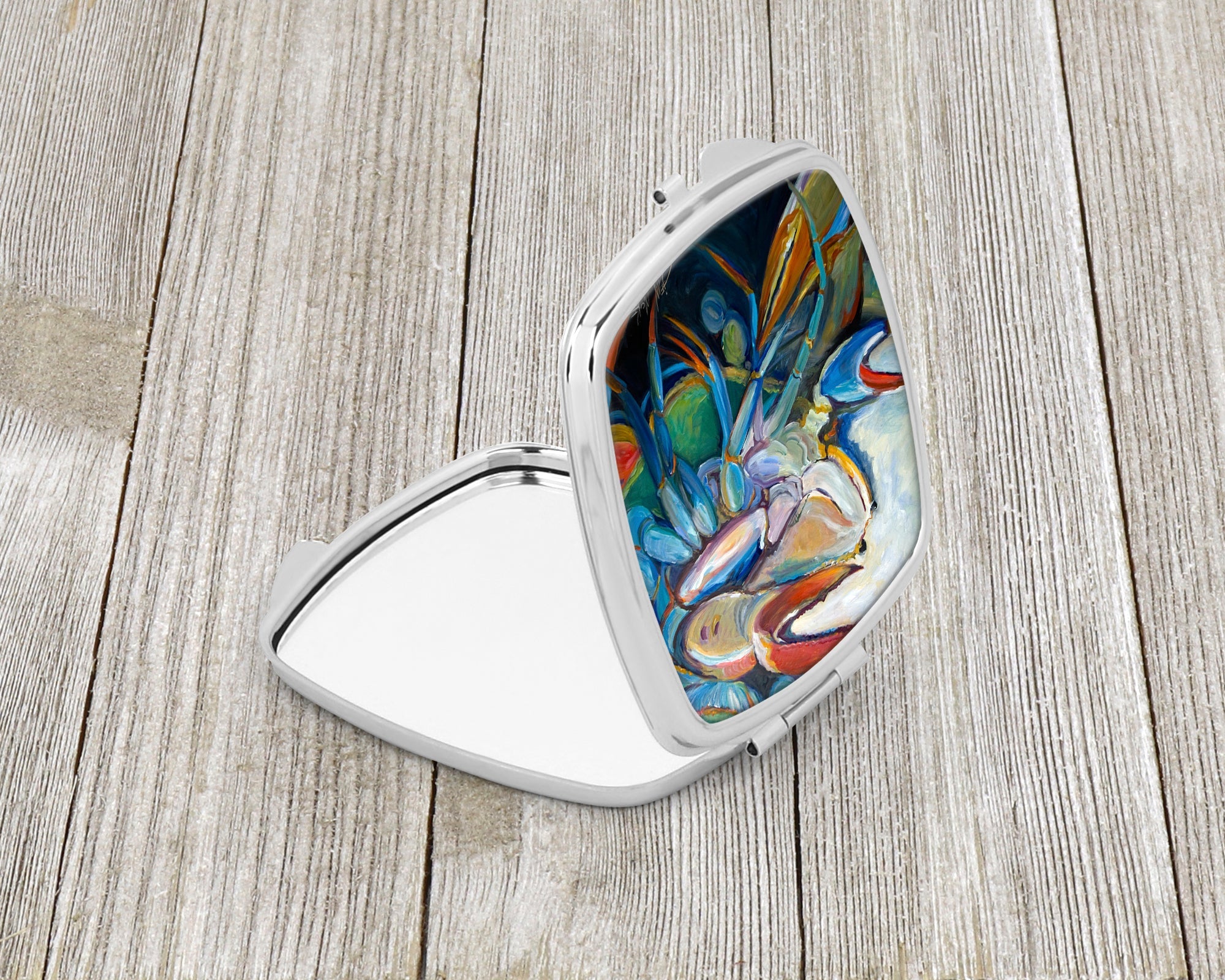 Belly Crab Compact Mirror Decorative Travel Makeup Mirror for Women Girls Gifts Pocket Makeup Mirror Folding Handheld