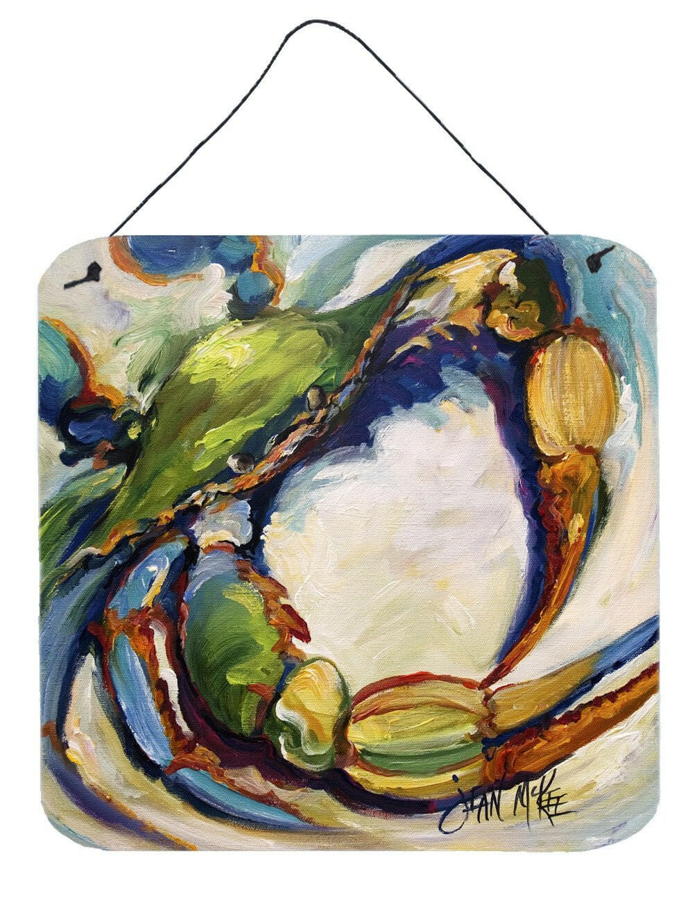 #21 Crab Wall or Door Hanging Prints Aluminum Metal Sign Kitchen Wall Bar Bathroom Plaque Home Decor, 6x6, Multicolor