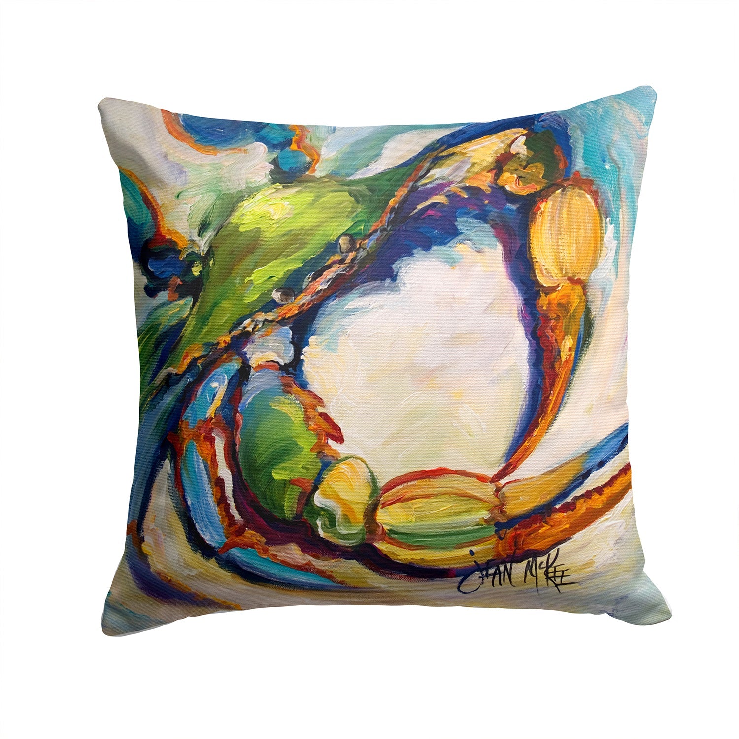 #21 Crab Decorative Throw Pillow 14x14 Indoor Outdoor Accent Cushion, Fabric Cover with Insert for Sofa, Bed, Porch & Living Room
