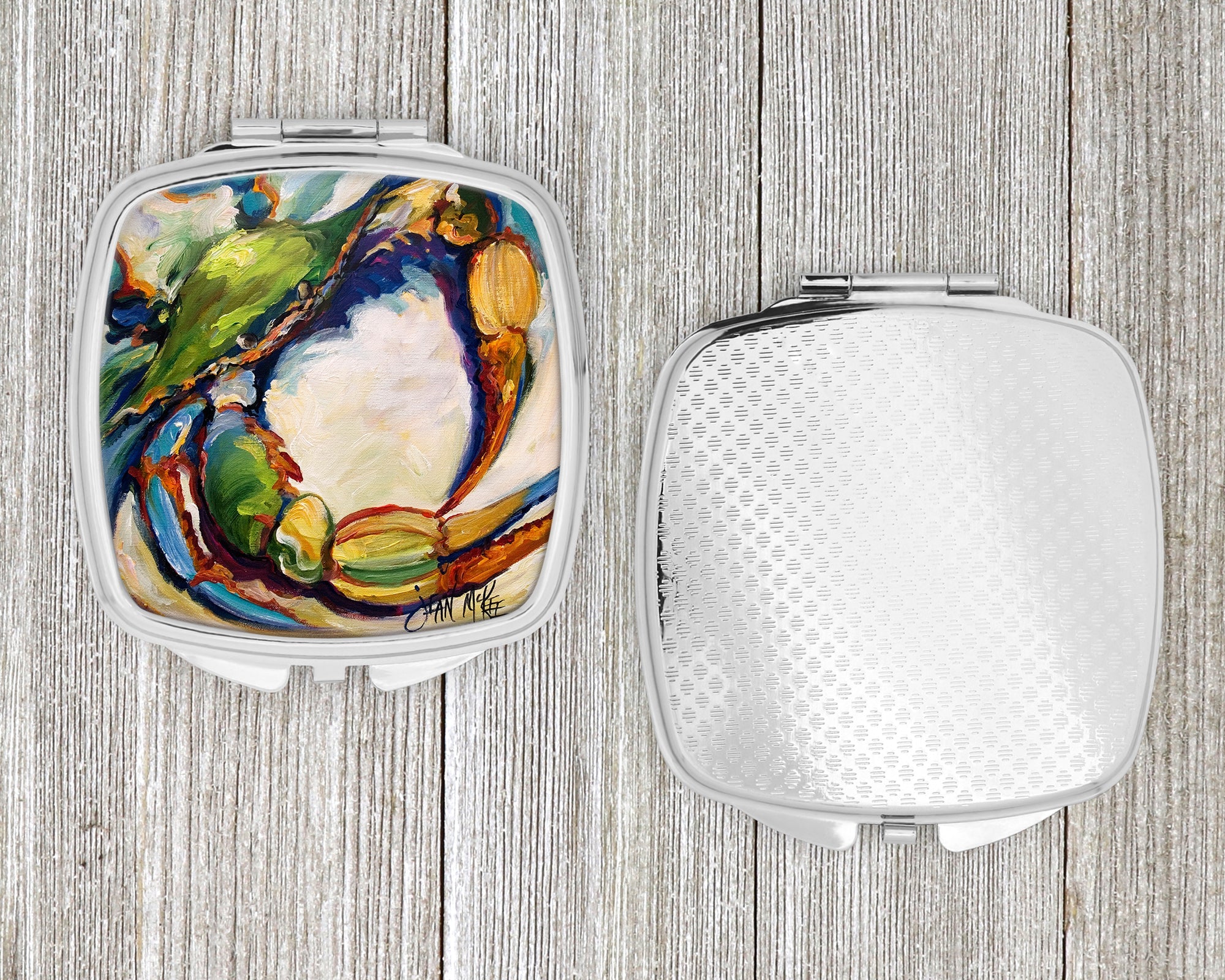 #21 Crab Compact Mirror Decorative Travel Makeup Mirror for Women Girls Gifts Pocket Makeup Mirror Folding Handheld