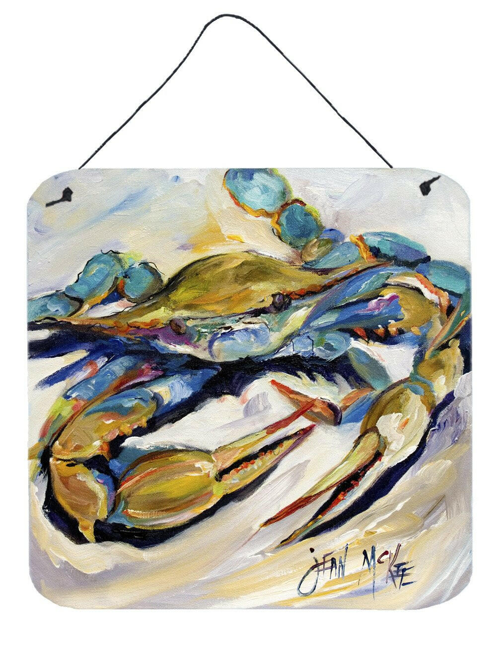 #20 Crab Wall or Door Hanging Prints Aluminum Metal Sign Kitchen Wall Bar Bathroom Plaque Home Decor, 6x6, Multicolor