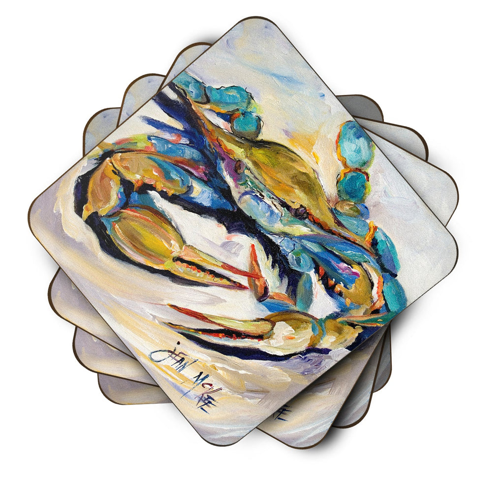 #20 Crab Foam Coasters Set of 4 Cup Coasters for Indoor Outdoor, Tabletop Protection, Anti Slip, Mouse pad Material