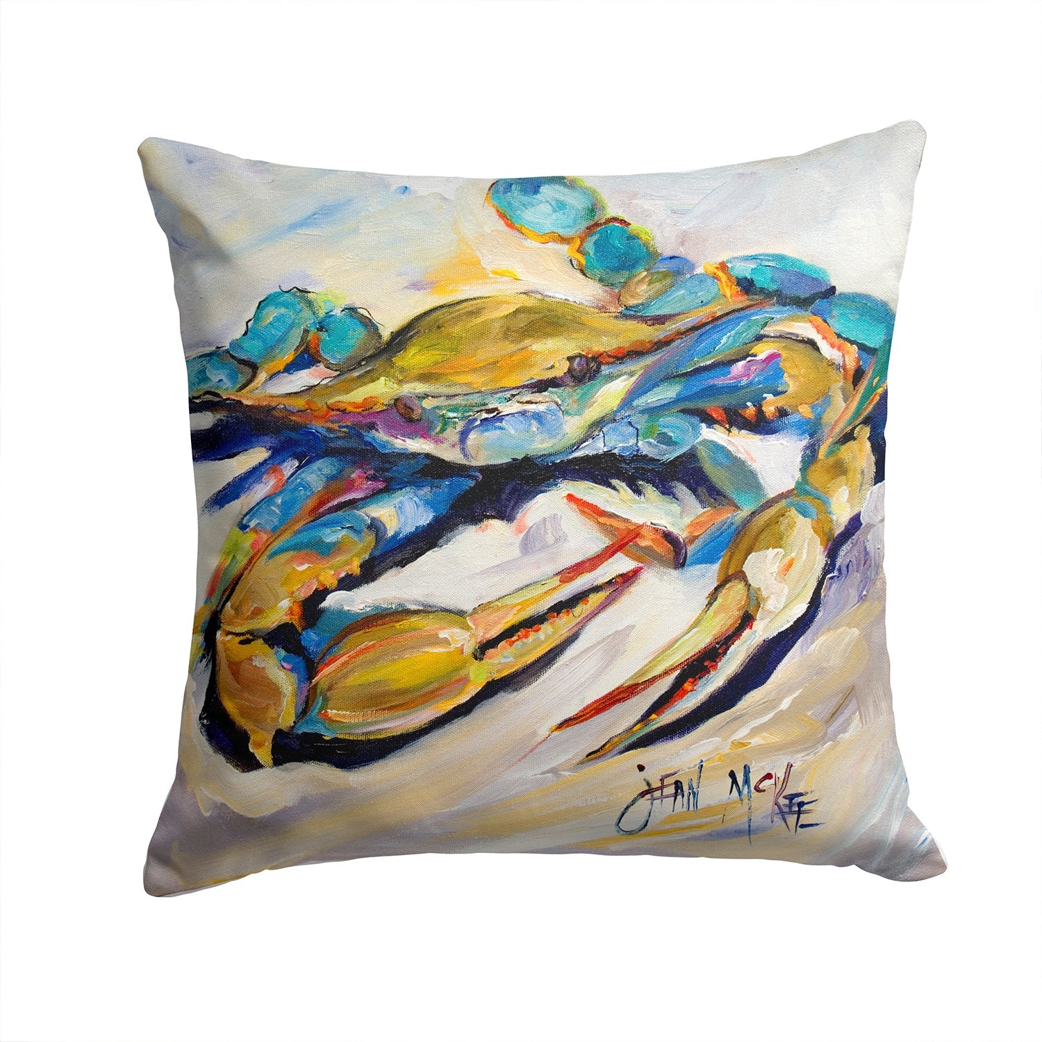 #20 Crab Decorative Throw Pillow 14x14 Indoor Outdoor Accent Cushion, Fabric Cover with Insert for Sofa, Bed, Porch & Living Room