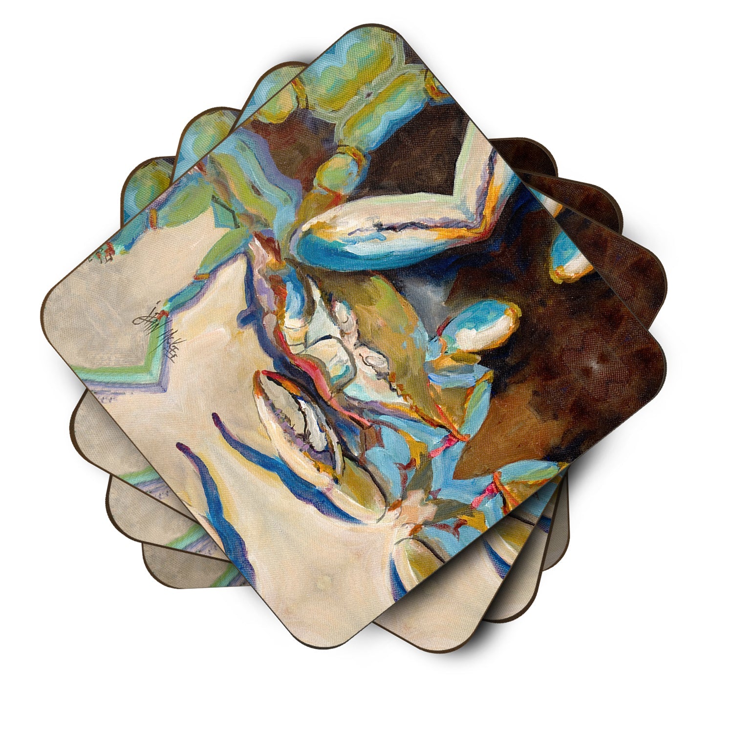 Three Big Claw Crab Foam Coasters Set of 4 Cup Coasters for Indoor Outdoor, Tabletop Protection, Anti Slip, Mouse pad Material