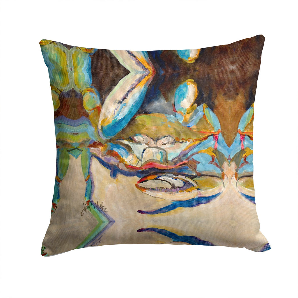 Three Big Claw Crab Decorative Throw Pillow 14x14 Indoor Outdoor Accent Cushion, Fabric Cover with Insert for Sofa, Bed, Porch & Living Room