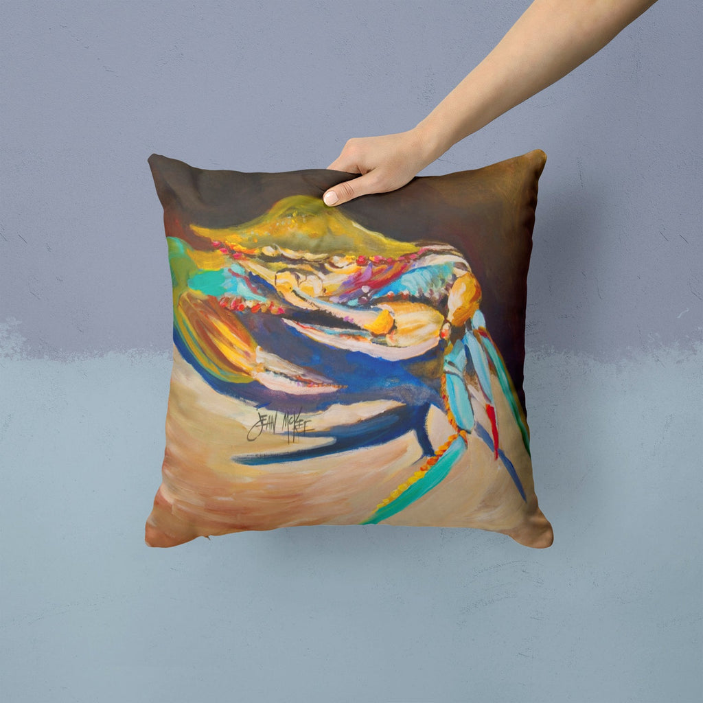 Crab to Claw UP Crab Decorative Throw Pillow 14x14 Indoor Outdoor Accent Cushion, Fabric Cover with Insert for Sofa, Bed, Porch & Living Room