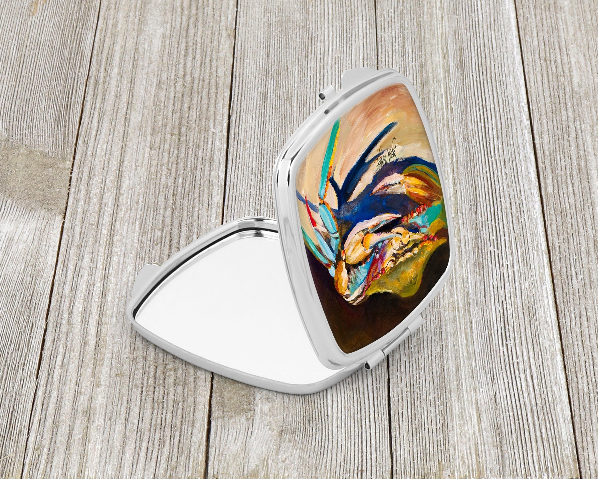 Crab to Claw UP Crab Compact Mirror Decorative Travel Makeup Mirror for Women Girls Gifts Pocket Makeup Mirror Folding Handheld