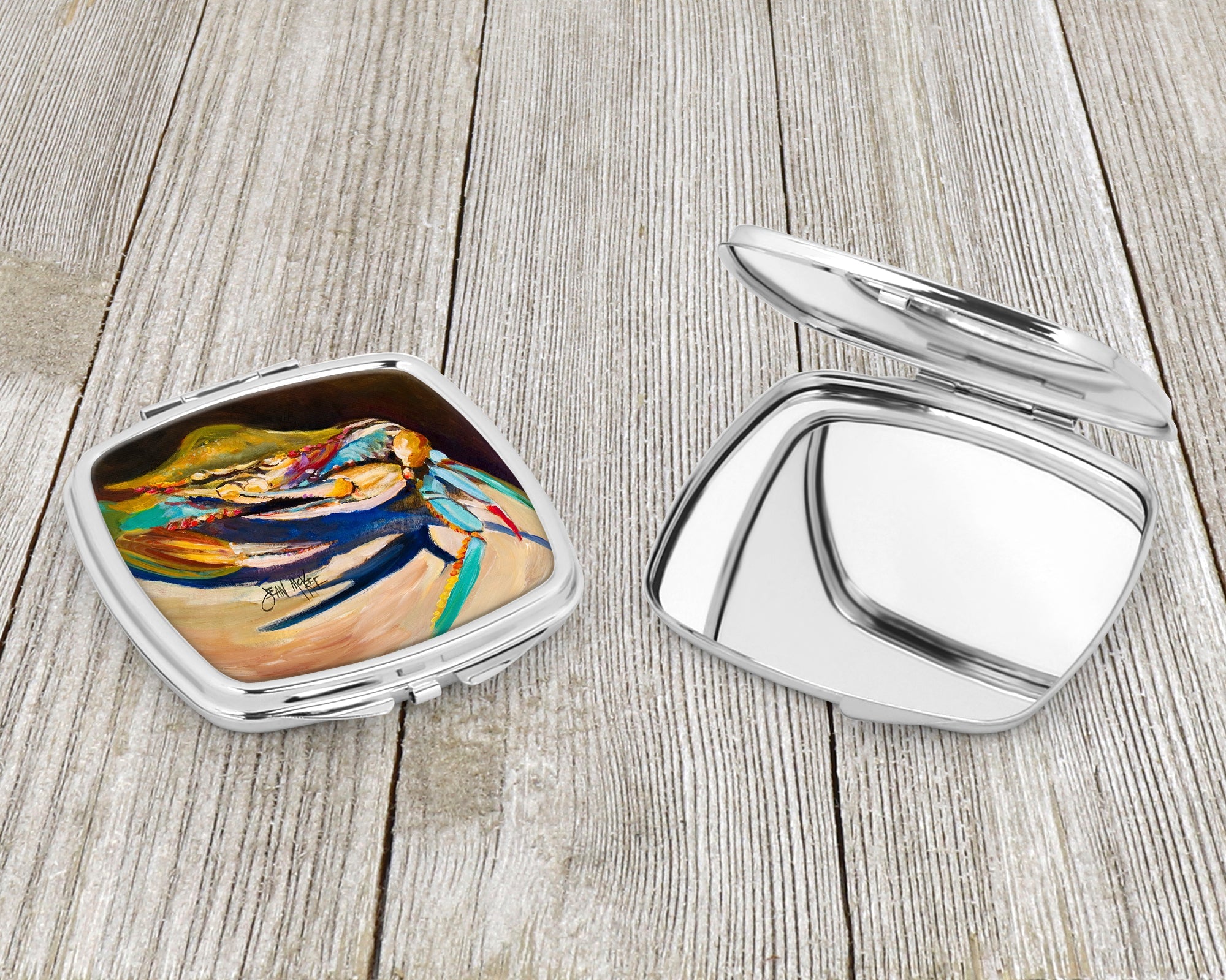 Crab to Claw UP Crab Compact Mirror Decorative Travel Makeup Mirror for Women Girls Gifts Pocket Makeup Mirror Folding Handheld