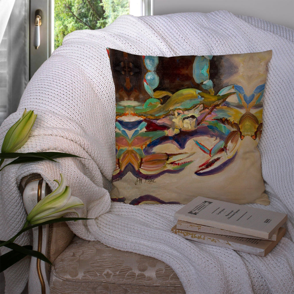 Crab tailfin Crab Decorative Throw Pillow 14x14 Indoor Outdoor Accent Cushion, Fabric Cover with Insert for Sofa, Bed, Porch & Living Room