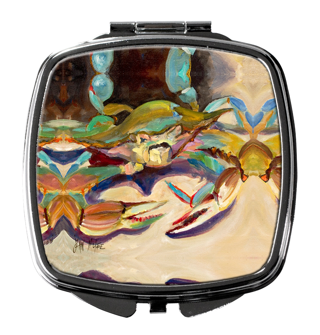 Crab tailfin Crab Compact Mirror Decorative Travel Makeup Mirror for Women Girls Gifts Pocket Makeup Mirror Folding Handheld