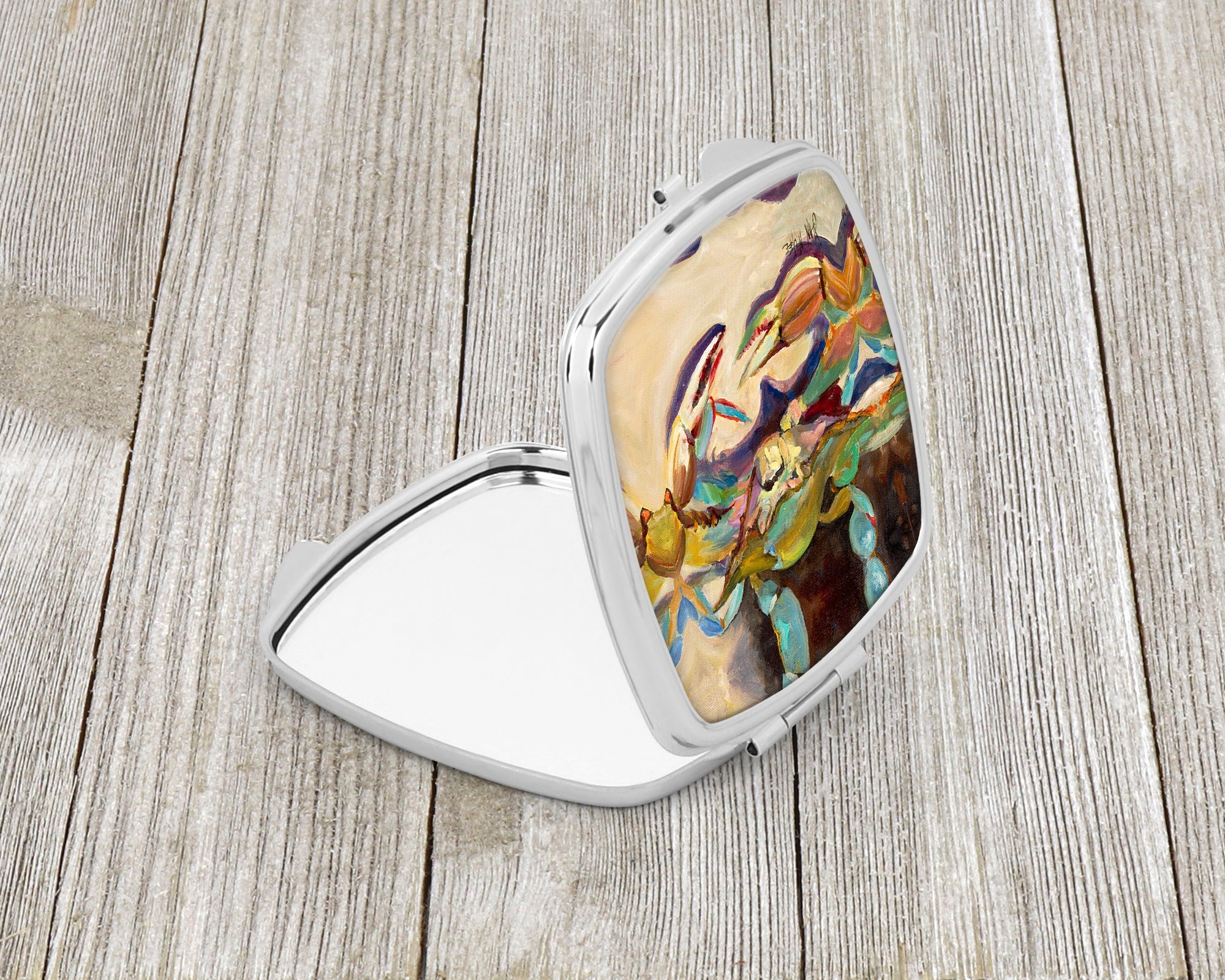 Crab tailfin Crab Compact Mirror Decorative Travel Makeup Mirror for Women Girls Gifts Pocket Makeup Mirror Folding Handheld