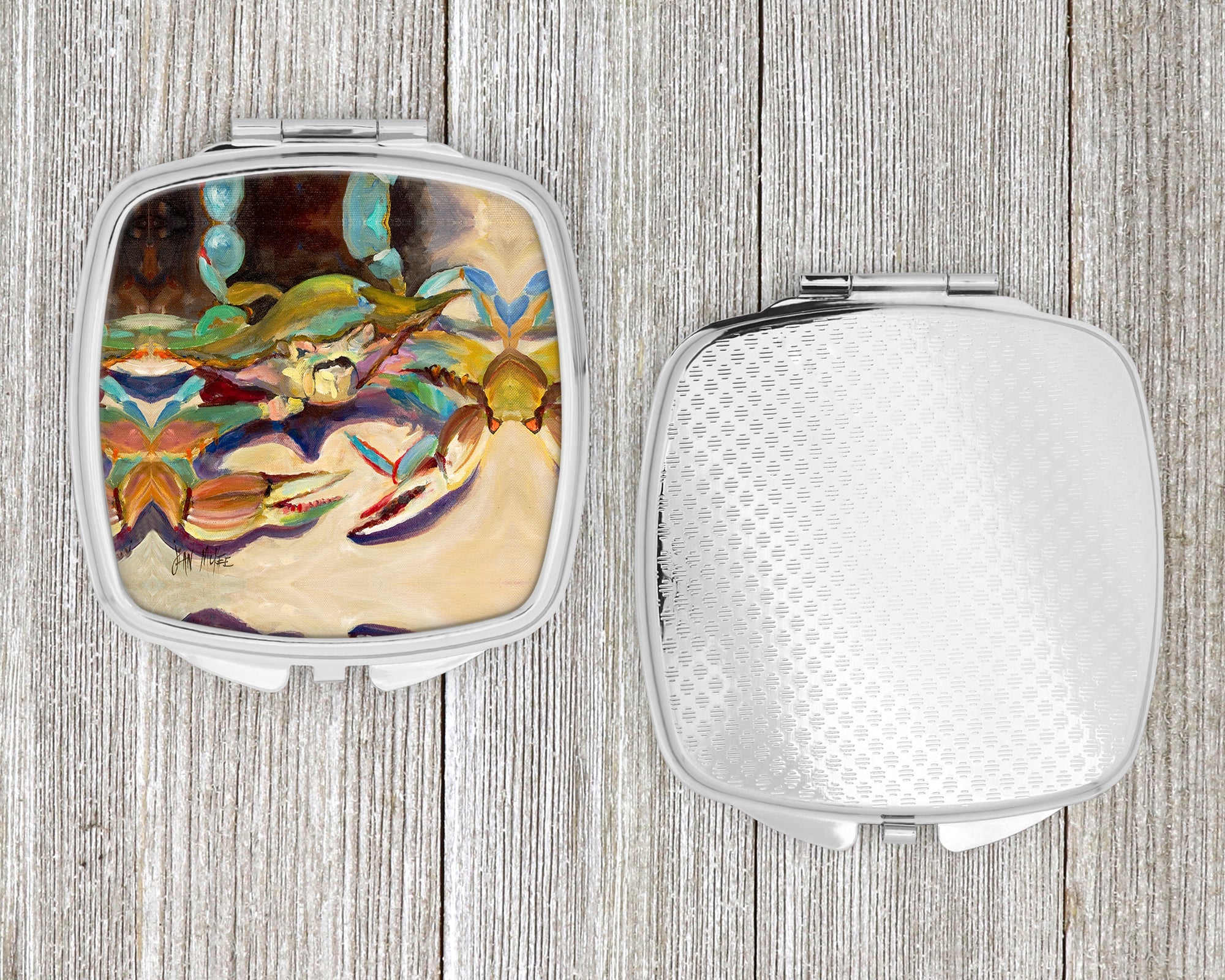 Crab tailfin Crab Compact Mirror Decorative Travel Makeup Mirror for Women Girls Gifts Pocket Makeup Mirror Folding Handheld