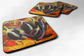 Eggplant Foam Coasters Set of 4 Cup Coasters for Indoor Outdoor, Tabletop Protection, Anti Slip, Mouse pad Material