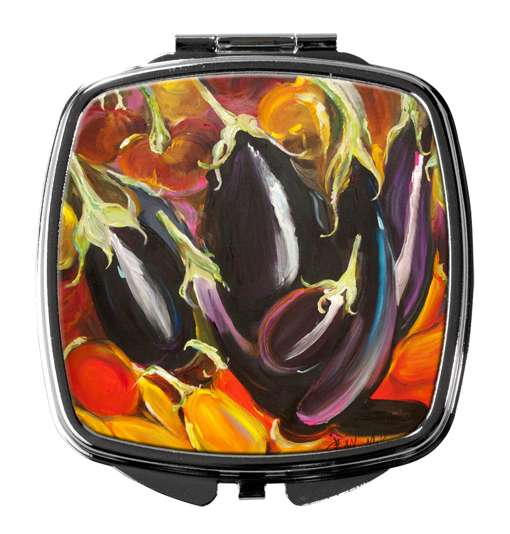 Eggplant Compact Mirror Decorative Travel Makeup Mirror for Women Girls Gifts Pocket Makeup Mirror Folding Handheld