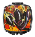 Eggplant Compact Mirror Decorative Travel Makeup Mirror for Women Girls Gifts Pocket Makeup Mirror Folding Handheld
