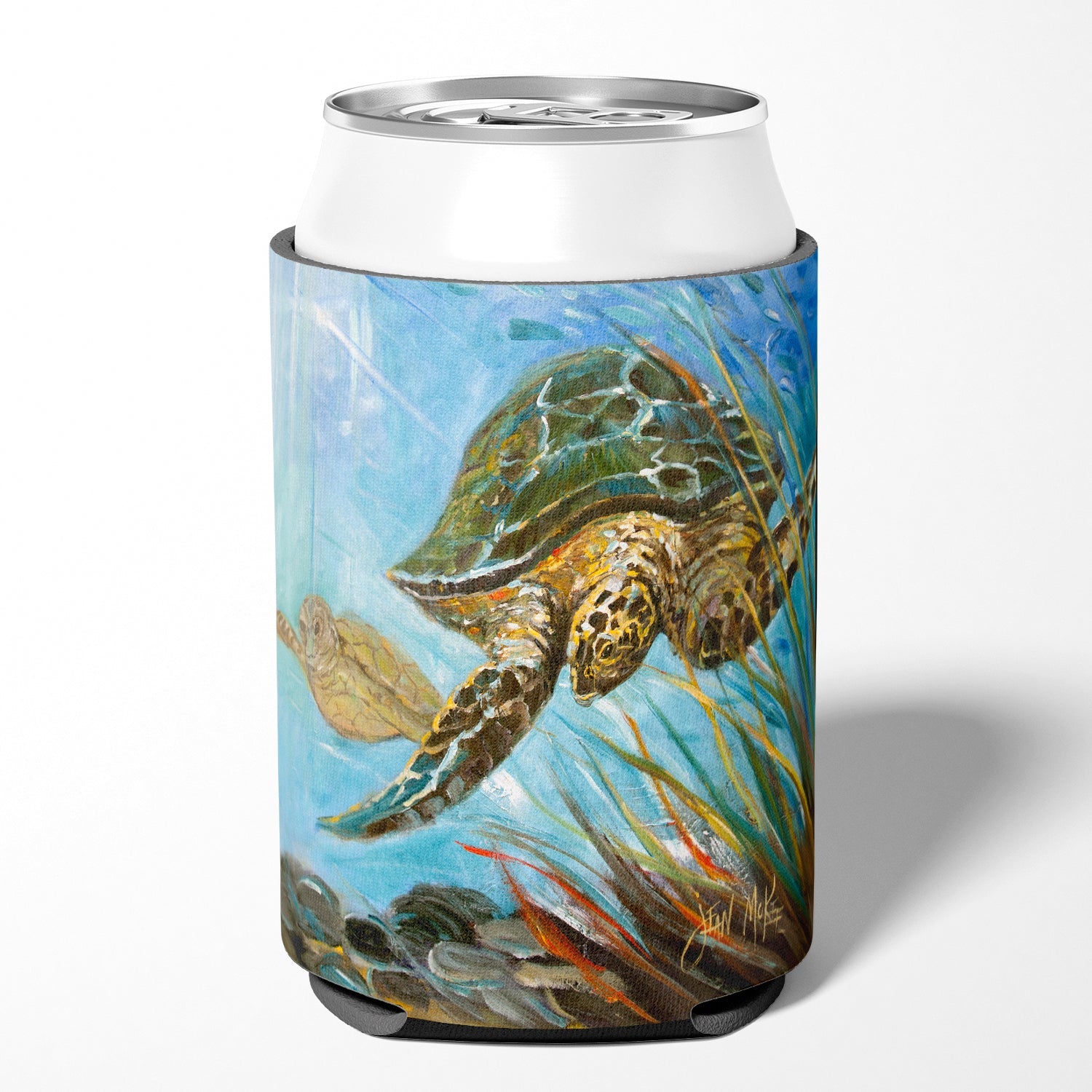 Loggerhead Sea Turtle Can or Bottle Hugger Cooler Sleeve for Standard 12 oz Cans, Insulated Foam Beer & Soda Can Hugger Reusable