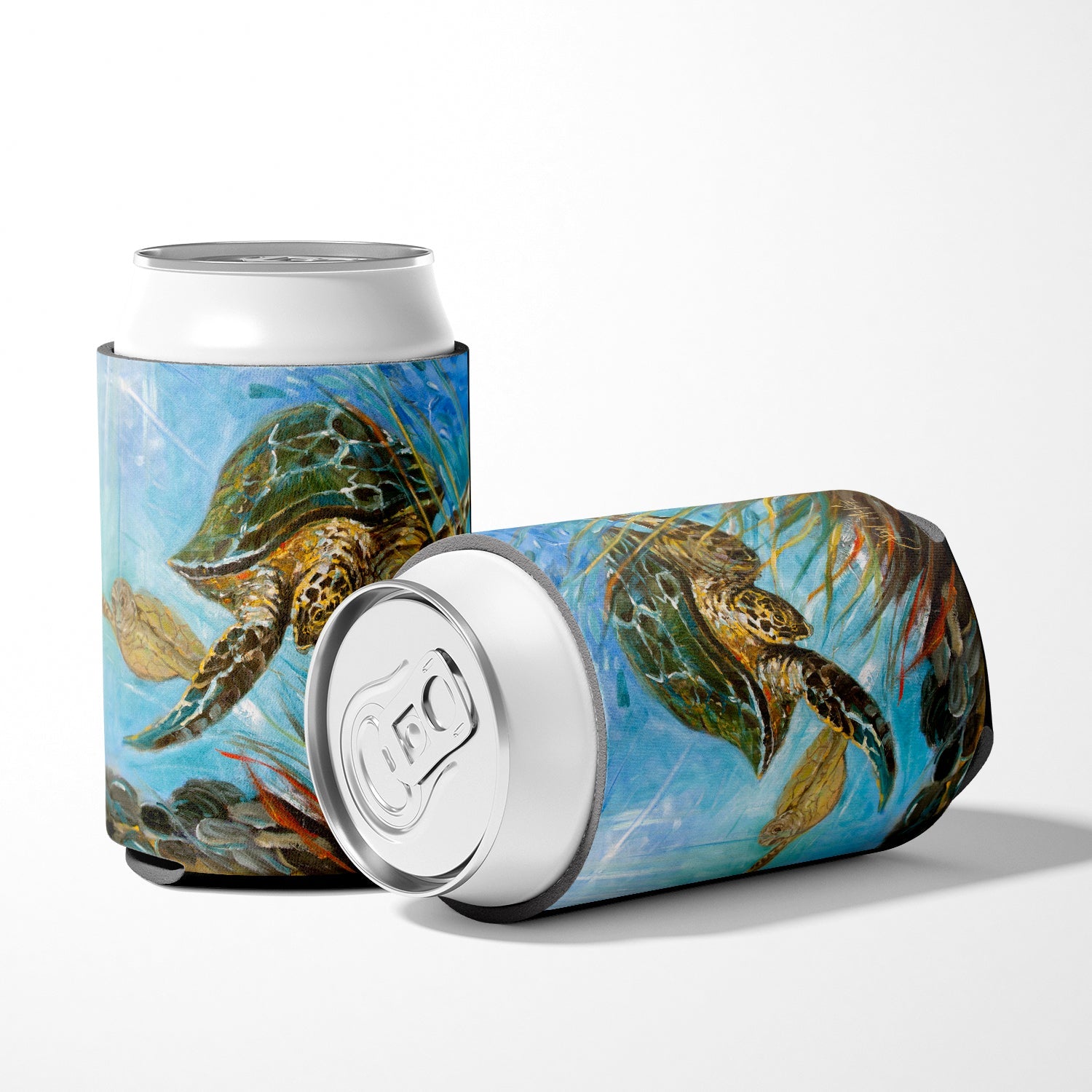 Loggerhead Sea Turtle Can or Bottle Hugger Cooler Sleeve for Standard 12 oz Cans, Insulated Foam Beer & Soda Can Hugger Reusable