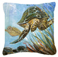 Loggerhead Sea Turtle Decorative Throw Pillow 18x18 Indoor Outdoor Accent Cushion, Fabric Cover with Insert for Sofa, Bed, Porch & Living Room