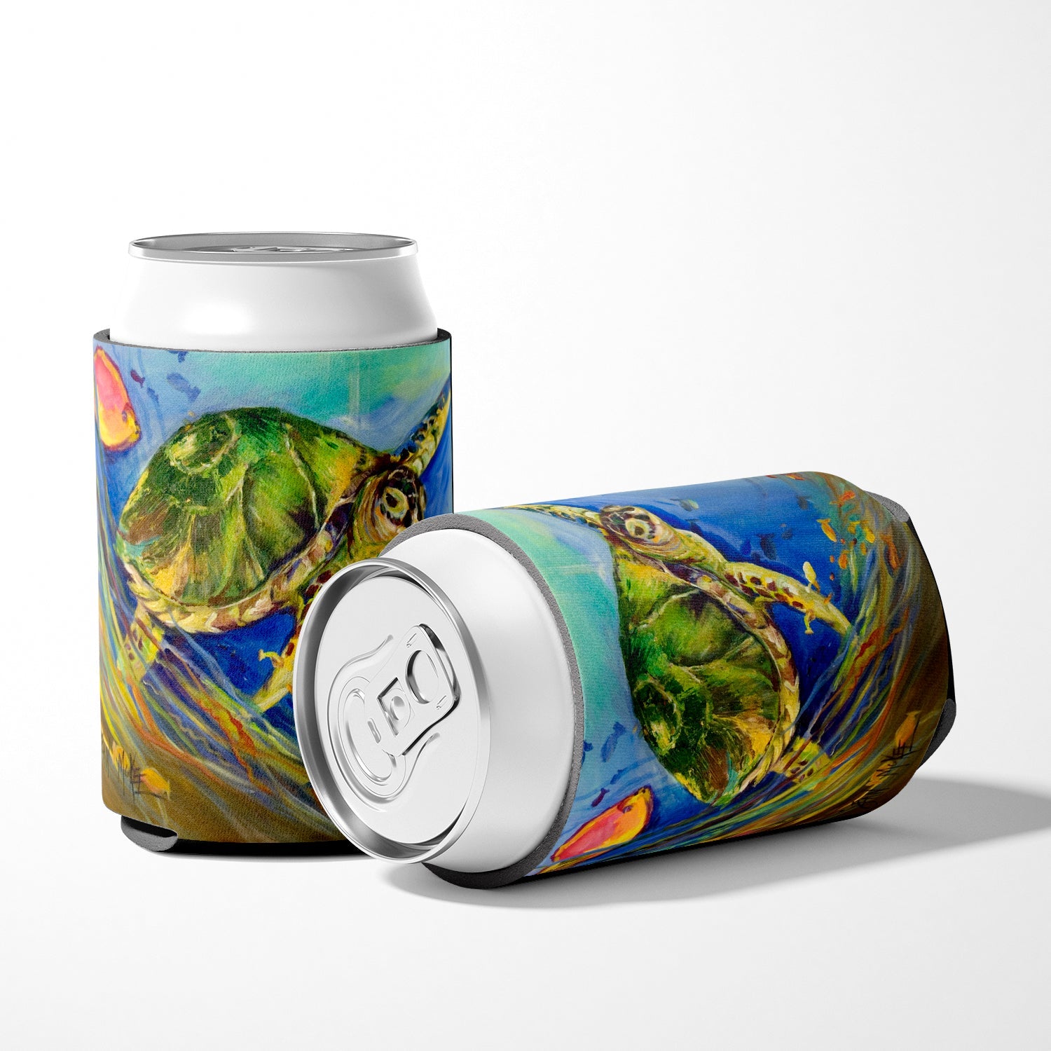 Loggerhead Sea Turtle Can or Bottle Hugger Cooler Sleeve for Standard 12 oz Cans, Insulated Foam Beer & Soda Can Hugger Reusable