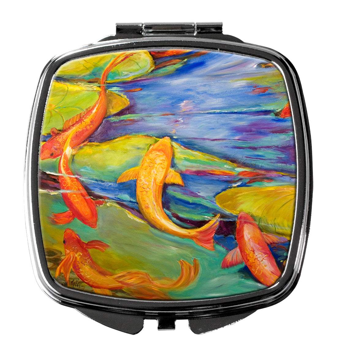 Koi Compact Mirror Decorative Travel Makeup Mirror for Women Girls Gifts Pocket Makeup Mirror Folding Handheld