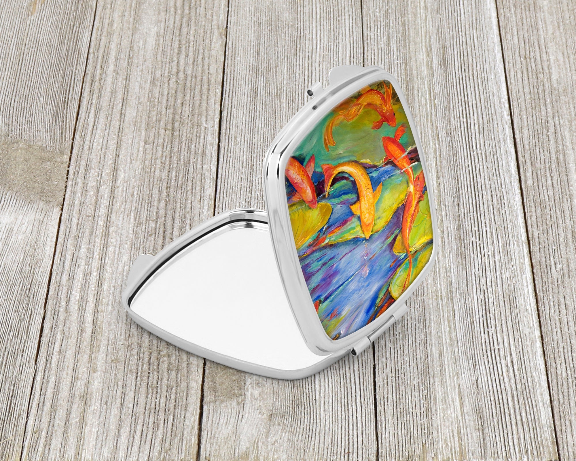 Koi Compact Mirror Decorative Travel Makeup Mirror for Women Girls Gifts Pocket Makeup Mirror Folding Handheld
