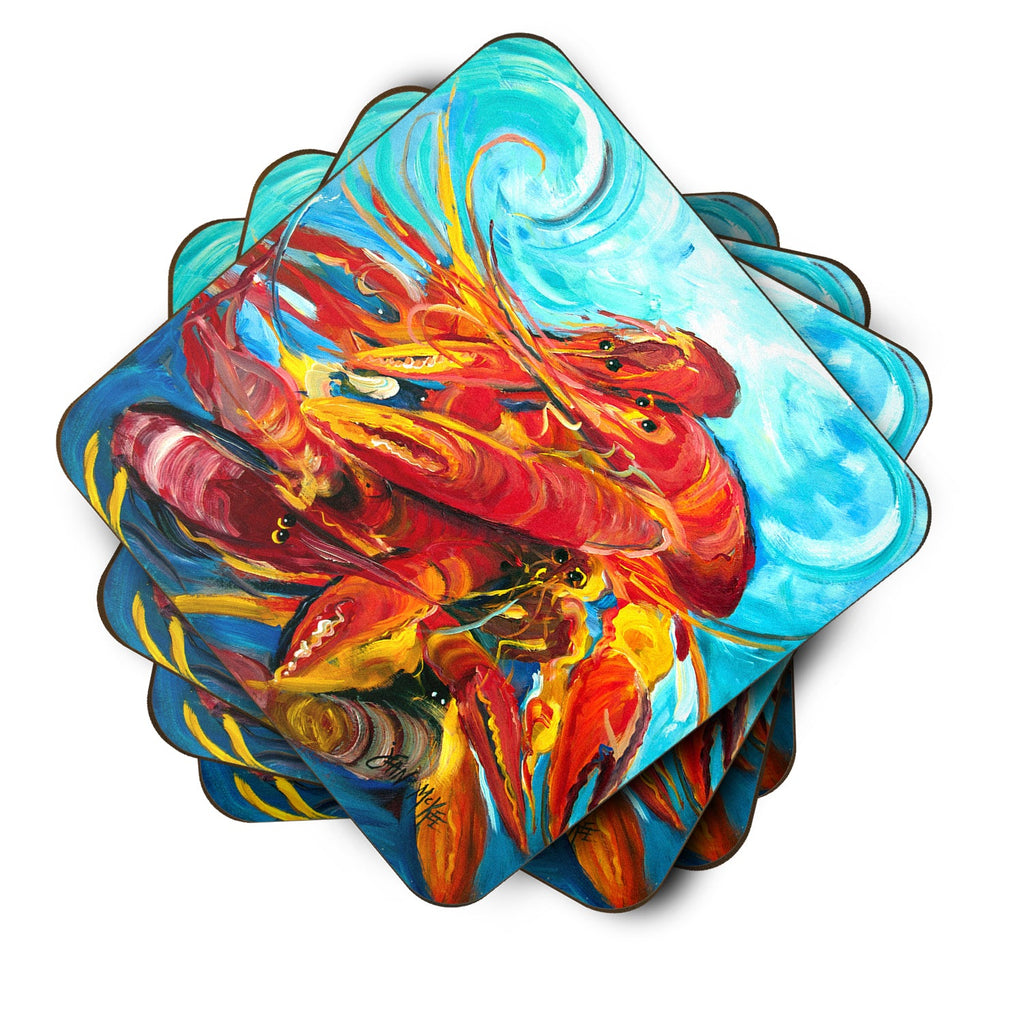 Crawfish Foam Coasters Set of 4 Cup Coasters for Indoor Outdoor, Tabletop Protection, Anti Slip, Mouse pad Material