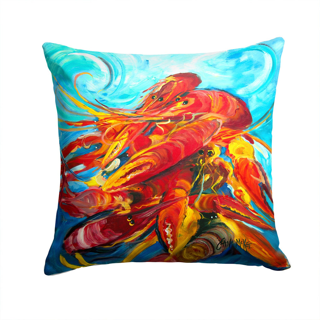 Crawfish Decorative Throw Pillow 14x14 Indoor Outdoor Accent Cushion, Fabric Cover with Insert for Sofa, Bed, Porch & Living Room
