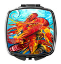 Crawfish Compact Mirror Decorative Travel Makeup Mirror for Women Girls Gifts Pocket Makeup Mirror Folding Handheld