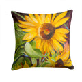 Sunflowers Decorative Throw Pillow 14x14 Indoor Outdoor Accent Cushion, Fabric Cover with Insert for Sofa, Bed, Porch & Living Room
