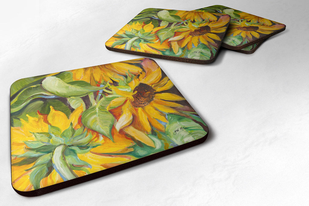 Sunflowers Foam Coasters Set of 4 Cup Coasters for Indoor Outdoor, Tabletop Protection, Anti Slip, Mouse pad Material