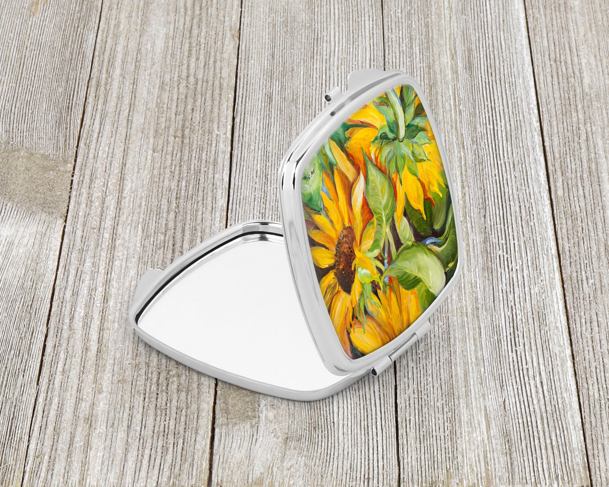 Sunflowers Compact Mirror Decorative Travel Makeup Mirror for Women Girls Gifts Pocket Makeup Mirror Folding Handheld