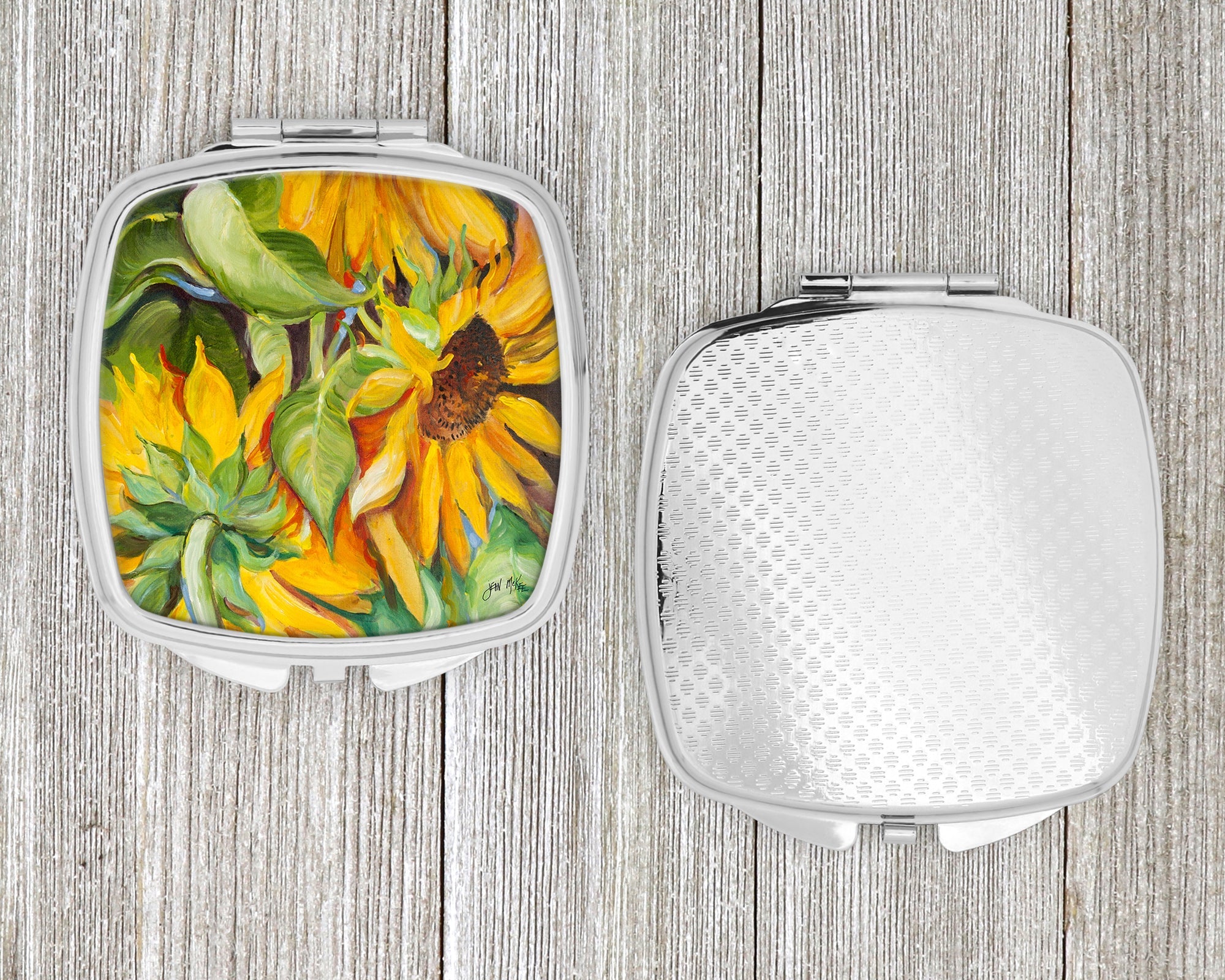 Sunflowers Compact Mirror Decorative Travel Makeup Mirror for Women Girls Gifts Pocket Makeup Mirror Folding Handheld