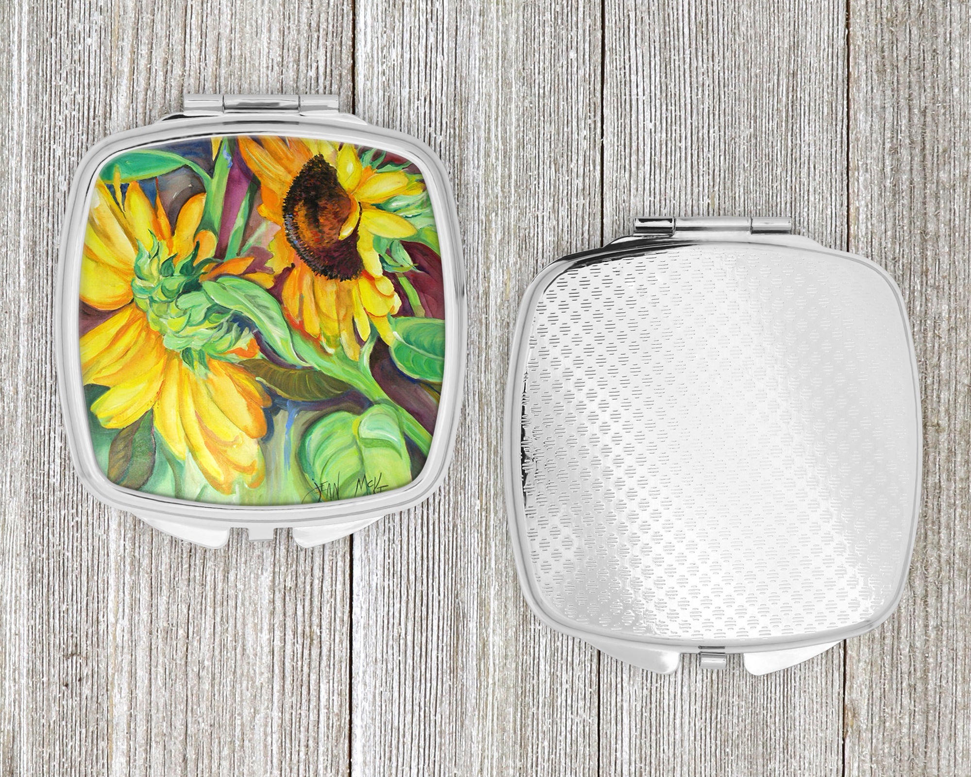 Sunflowers Compact Mirror Decorative Travel Makeup Mirror for Women Girls Gifts Pocket Makeup Mirror Folding Handheld