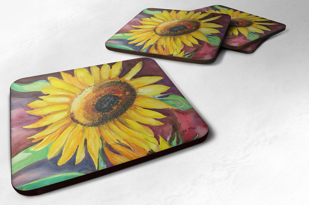 Sunflowers Foam Coasters Set of 4 Cup Coasters for Indoor Outdoor, Tabletop Protection, Anti Slip, Mouse pad Material