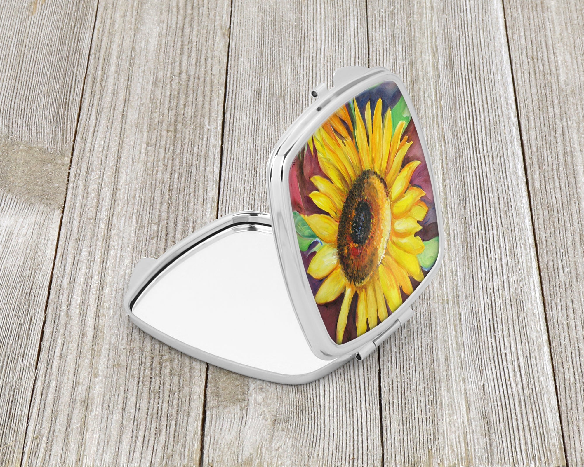 Sunflowers Compact Mirror Decorative Travel Makeup Mirror for Women Girls Gifts Pocket Makeup Mirror Folding Handheld