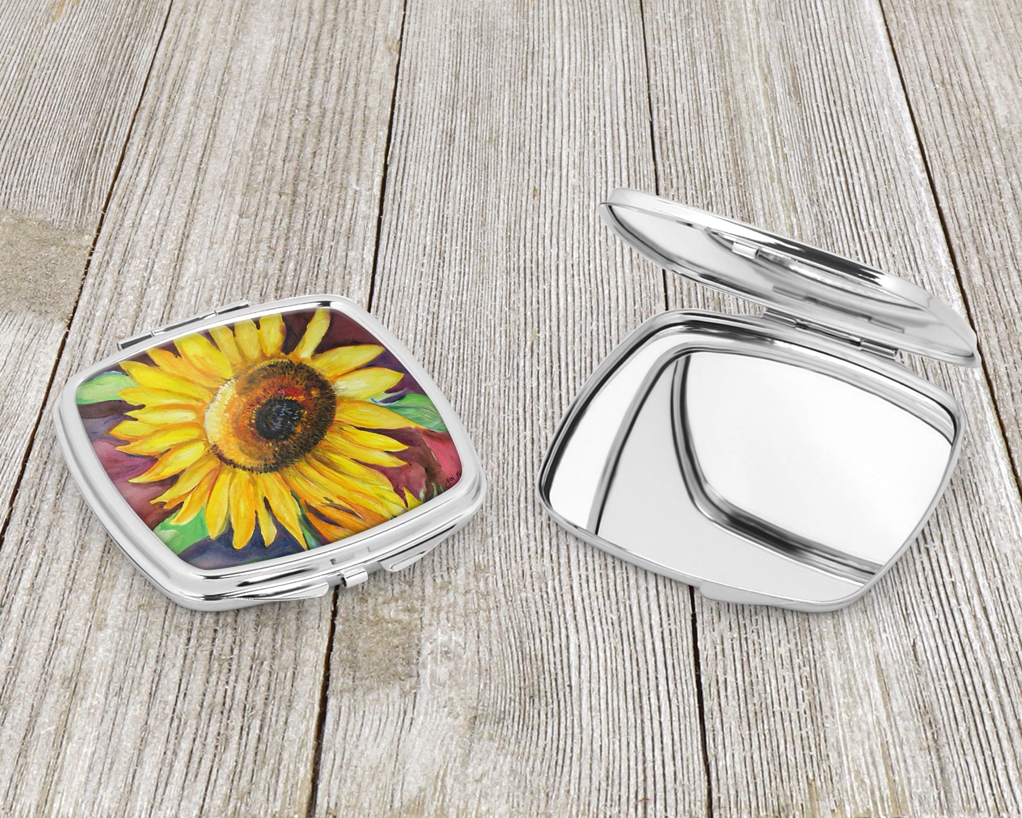 Sunflowers Compact Mirror Decorative Travel Makeup Mirror for Women Girls Gifts Pocket Makeup Mirror Folding Handheld