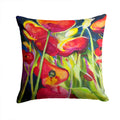 Poppies Decorative Throw Pillow 14x14 Indoor Outdoor Accent Cushion, Fabric Cover with Insert for Sofa, Bed, Porch & Living Room