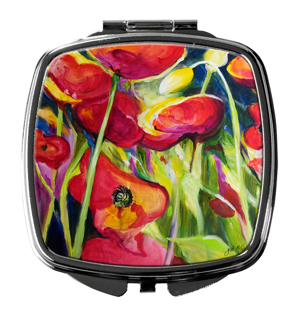 Poppies Compact Mirror Decorative Travel Makeup Mirror for Women Girls Gifts Pocket Makeup Mirror Folding Handheld