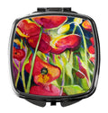 Poppies Compact Mirror Decorative Travel Makeup Mirror for Women Girls Gifts Pocket Makeup Mirror Folding Handheld