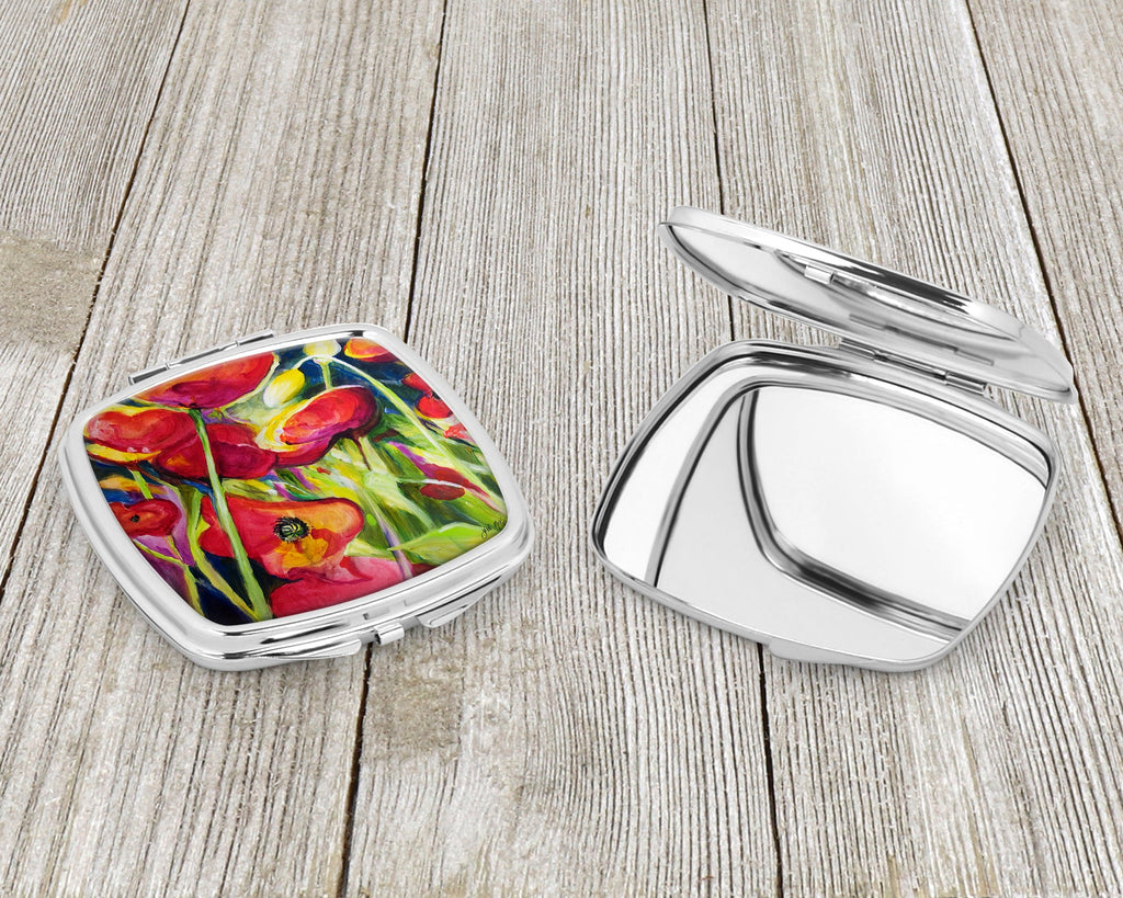 Poppies Compact Mirror Decorative Travel Makeup Mirror for Women Girls Gifts Pocket Makeup Mirror Folding Handheld