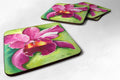 Orchid Foam Coasters Set of 4 Cup Coasters for Indoor Outdoor, Tabletop Protection, Anti Slip, Mouse pad Material