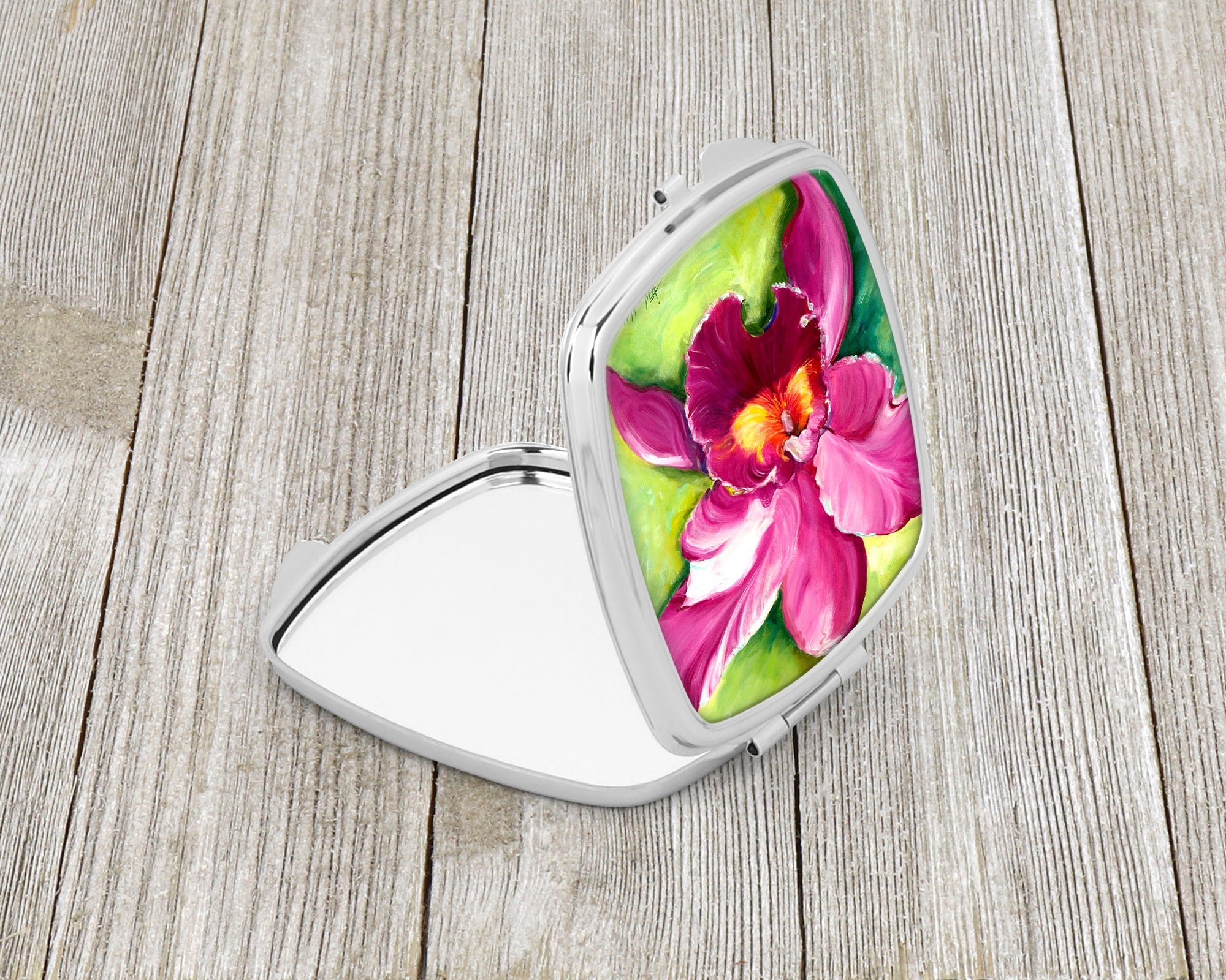 Orchid Compact Mirror Decorative Travel Makeup Mirror for Women Girls Gifts Pocket Makeup Mirror Folding Handheld