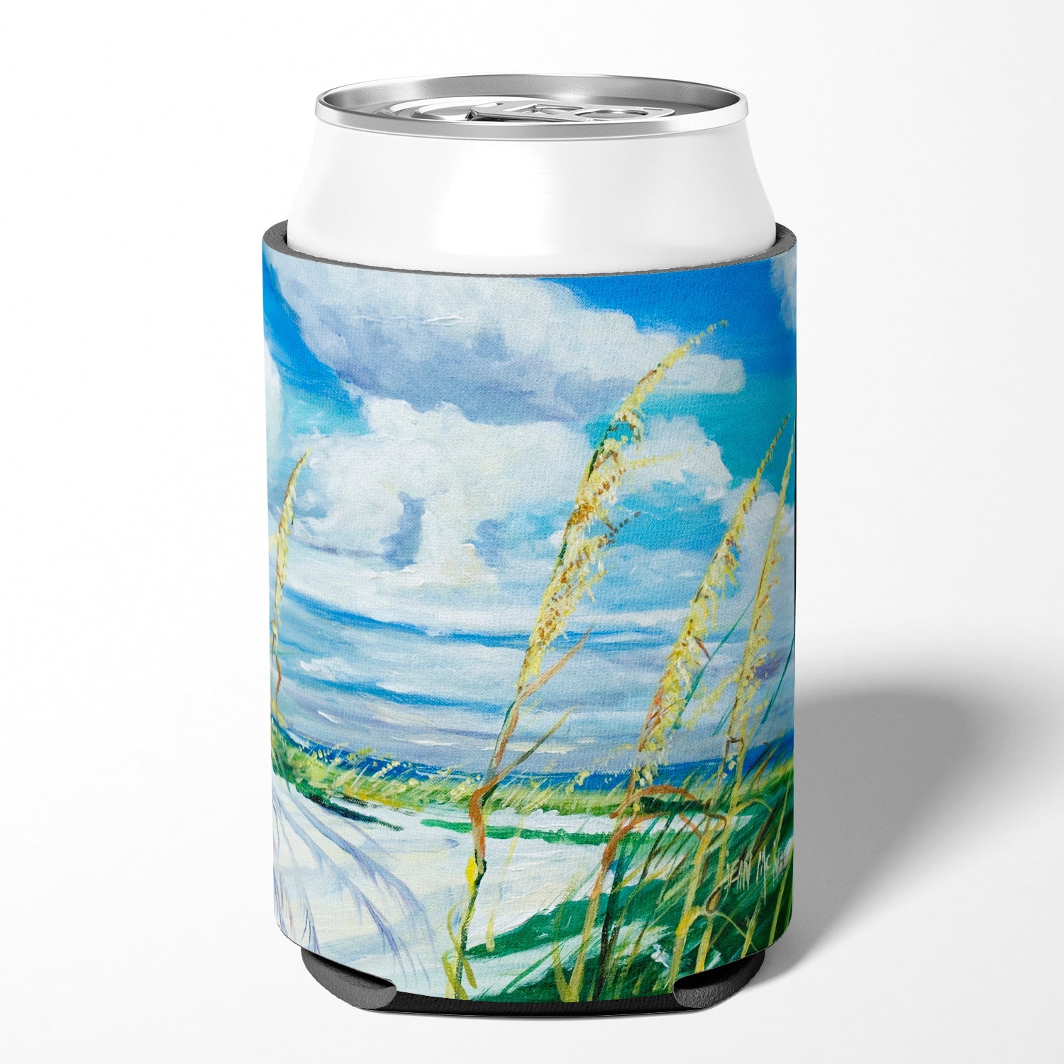 Sea Oats Can or Bottle Hugger Cooler Sleeve for Standard 12 oz Cans, Insulated Foam Beer & Soda Can Hugger Reusable