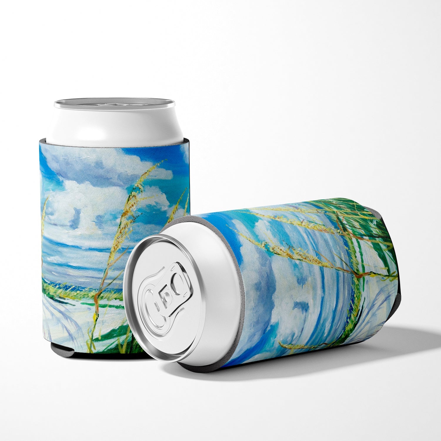 Sea Oats Can or Bottle Hugger Cooler Sleeve for Standard 12 oz Cans, Insulated Foam Beer & Soda Can Hugger Reusable