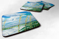 Sea Oats Foam Coasters Set of 4 Cup Coasters for Indoor Outdoor, Tabletop Protection, Anti Slip, Mouse pad Material