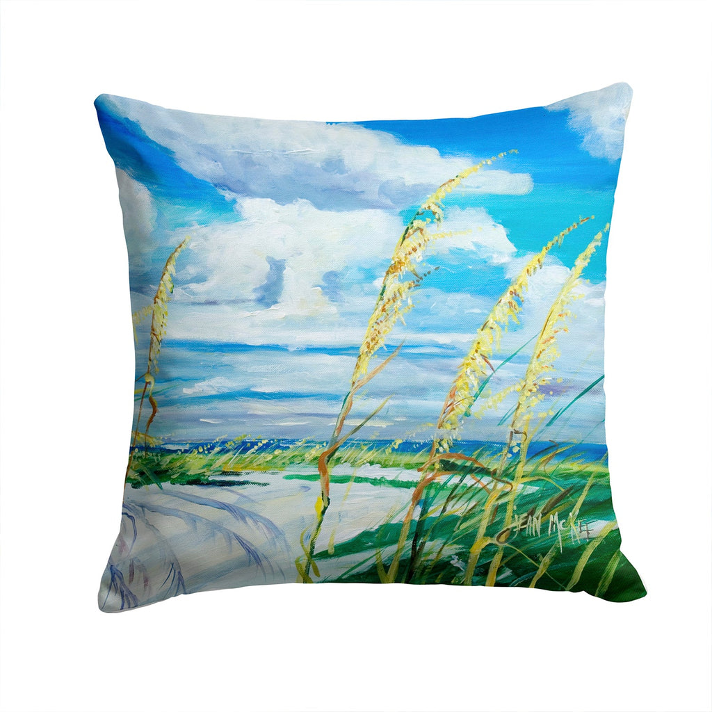 Sea Oats Decorative Throw Pillow 14x14 Indoor Outdoor Accent Cushion, Fabric Cover with Insert for Sofa, Bed, Porch & Living Room