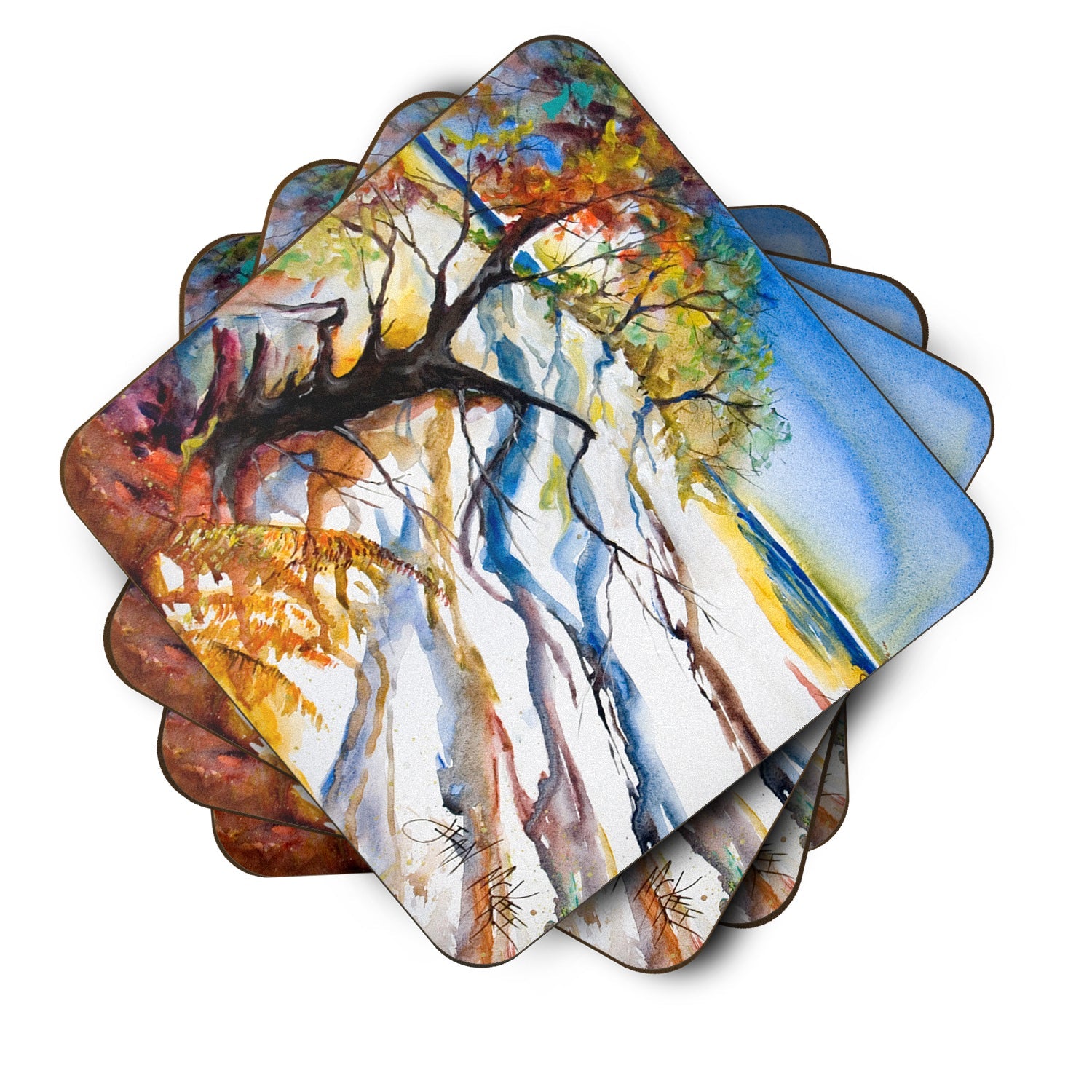 Sand Dune Foam Coasters Set of 4 Cup Coasters for Indoor Outdoor, Tabletop Protection, Anti Slip, Mouse pad Material